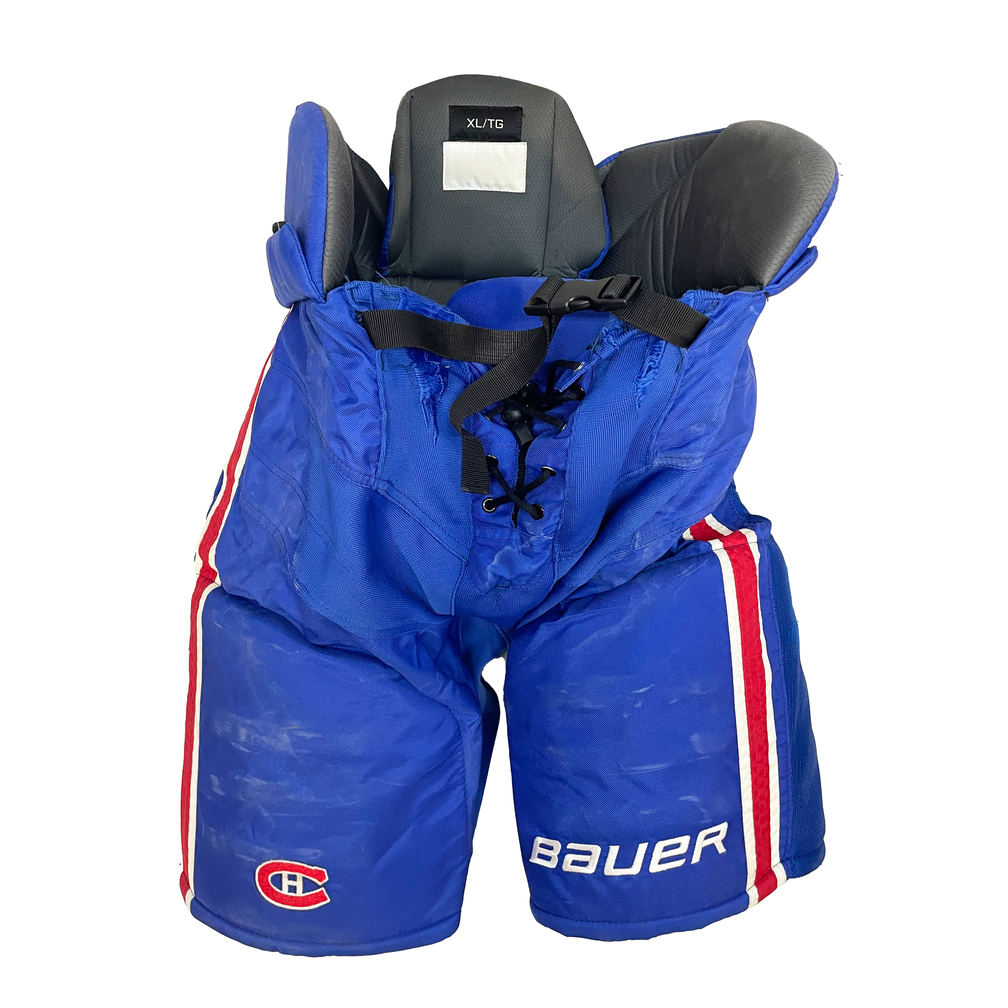 Bauer Nexus - Pantalon de hockey d'occasion NHL Pro Stock - Canadiens de Montréal (bleu/blanc/rouge)